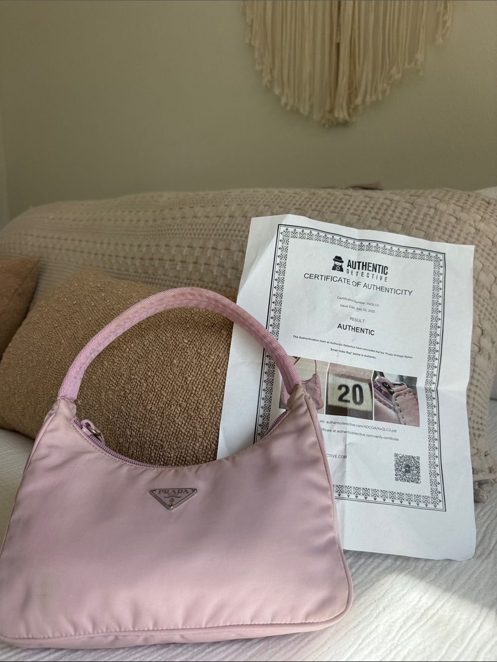 Prada Vintage Pink Nylon Mini Shoulder Bag Y2K Re-Edition Hobo Authenticated